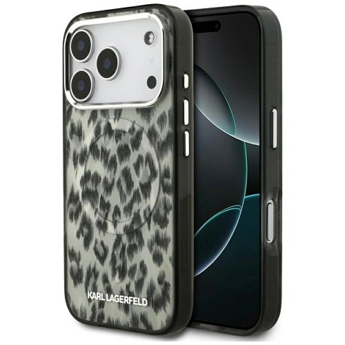 Etui Karl Lagerfeld IML Leopard Pattern MagSafe do Apple iPhone 17 Pro brązowy