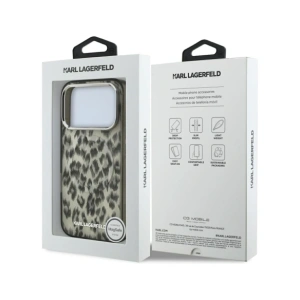 Etui Karl Lagerfeld IML Leopard Pattern MagSafe do Apple iPhone 17 Pro brązowy
