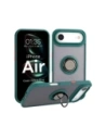 Etui z uchwytem na palec Bizon Case Hybrid Ring do Apple iPhone Air przydymione z ciemnozieloną ramką