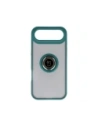 Etui z uchwytem na palec Bizon Case Hybrid Ring do Apple iPhone Air przydymione z ciemnozieloną ramką