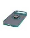 Etui z uchwytem na palec Bizon Case Hybrid Ring do Apple iPhone Air przydymione z ciemnozieloną ramką