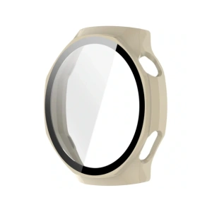Etui ze szkłem do zegarka Bizon Case+Glass Watch do Huawei Watch GT6 Pro 46mm beżowe