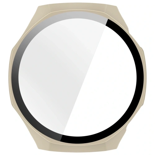 Etui ze szkłem do zegarka Bizon Case+Glass Watch do Huawei Watch GT6 Pro 46mm beżowe