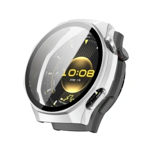 Etui ze szkłem do zegarka Bizon Case+Glass Watch do Huawei Watch GT6 Pro 46mm matowe srebrne