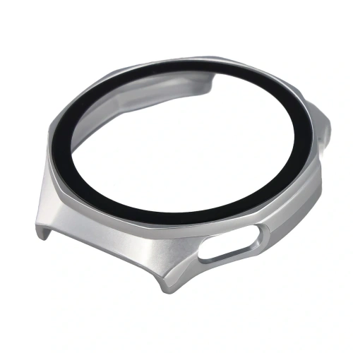 Etui ze szkłem do zegarka Bizon Case+Glass Watch do Huawei Watch GT6 Pro 46mm matowe srebrne