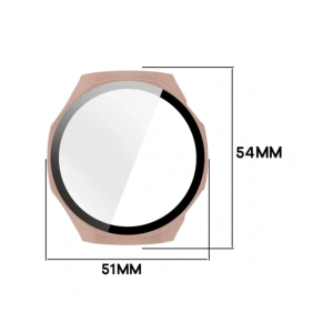 Etui ze szkłem do zegarka Bizon Case+Glass Watch do Huawei Watch GT6 Pro 46mm różowe