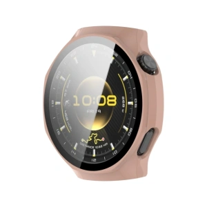 Etui ze szkłem do zegarka Bizon Case+Glass Watch do Huawei Watch GT6 Pro 46mm różowe