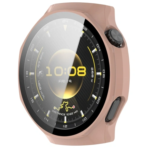 Etui ze szkłem do zegarka Bizon Case+Glass Watch do Huawei Watch GT6 Pro 46mm różowe