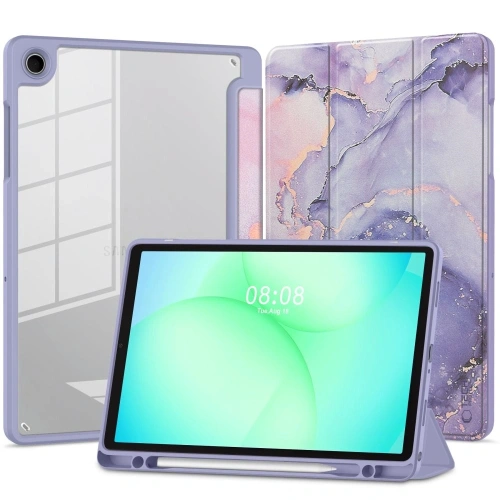 Etui Tech-Protect Smartcase Pen Hybrid do Samsung Galaxy Tab A9 / A11 8.7 X110 / X115 / X133 / X135 Violet Marble