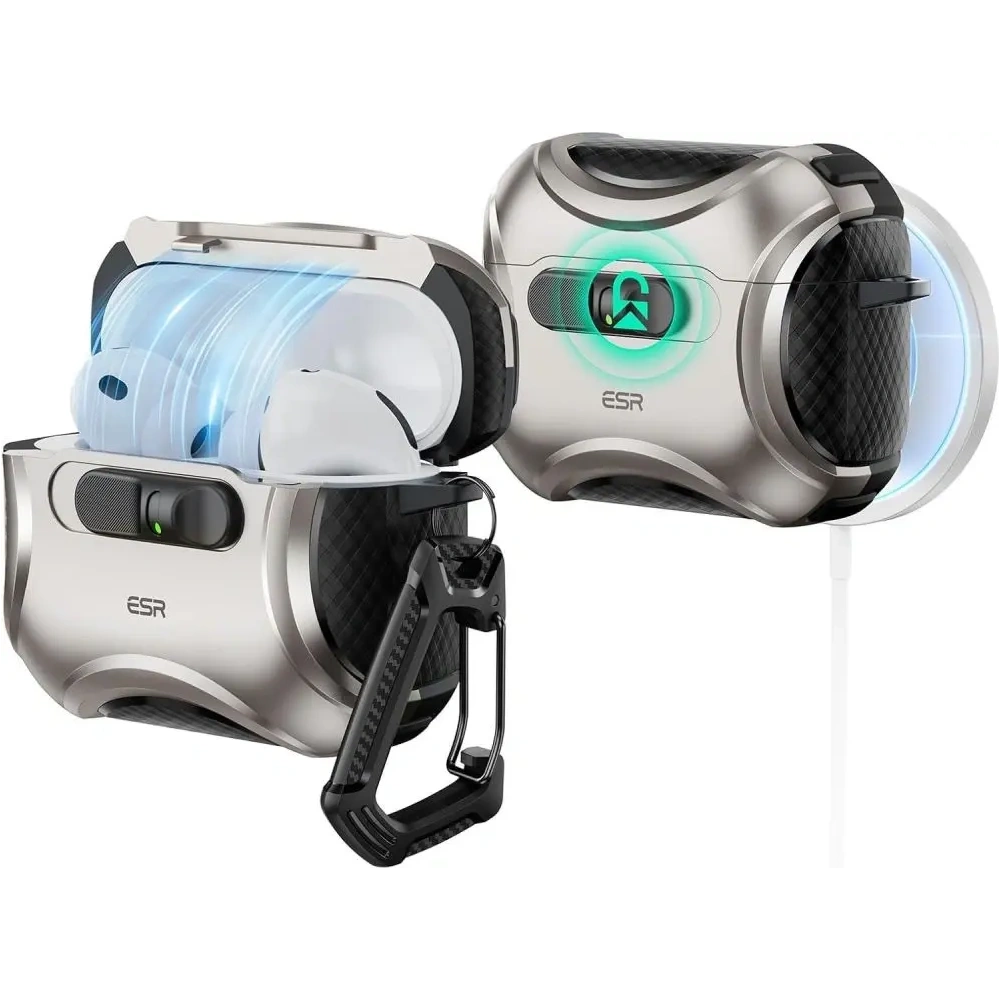 Etui ESR Cyber FlickLock HaloLock MagSafe do Apple AirPods Pro 3 Titanium