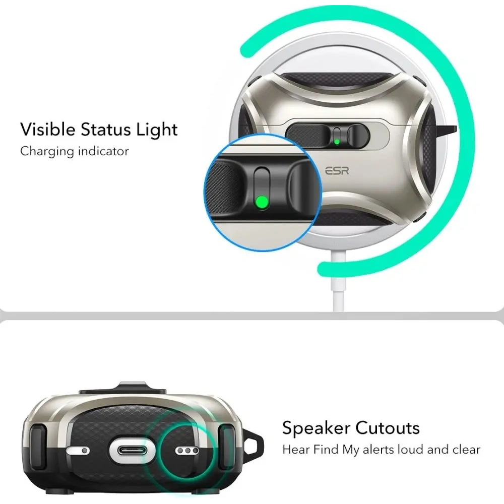 Etui ESR Cyber FlickLock HaloLock MagSafe do Apple AirPods Pro 3 Titanium