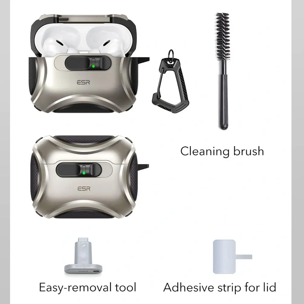 Etui ESR Cyber FlickLock HaloLock MagSafe do Apple AirPods Pro 3 Titanium