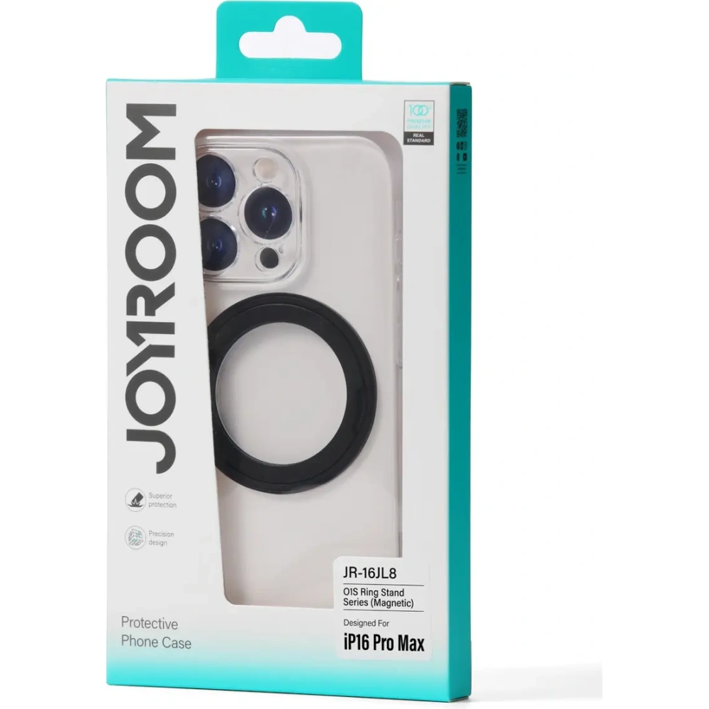 Etui Joyroom JR-16JL6 MagSafe do Apple iPhone 16 Pro Max z ringiem-podstawką 360° czarne