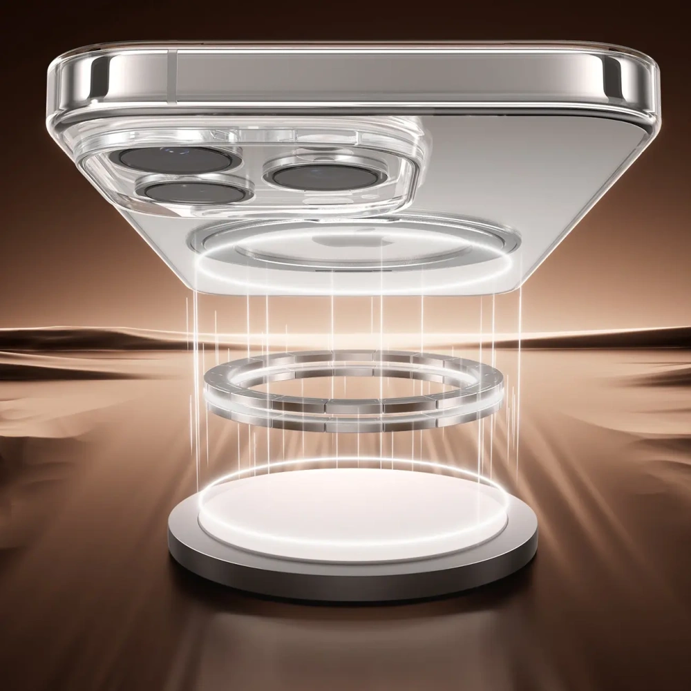 Etui Joyroom JR-16JL6 MagSafe do Apple iPhone 16 Pro z ringiem-podstawką 360° złote