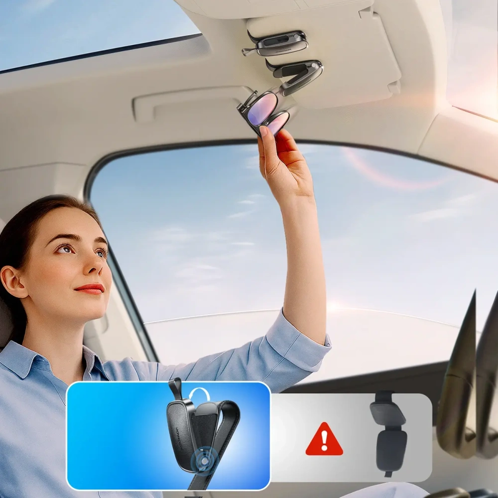 Uchwyt na okulary Joyroom JR-ZS511 na osłonę przeciwsłoneczną z klipsem magnetycznym czarny