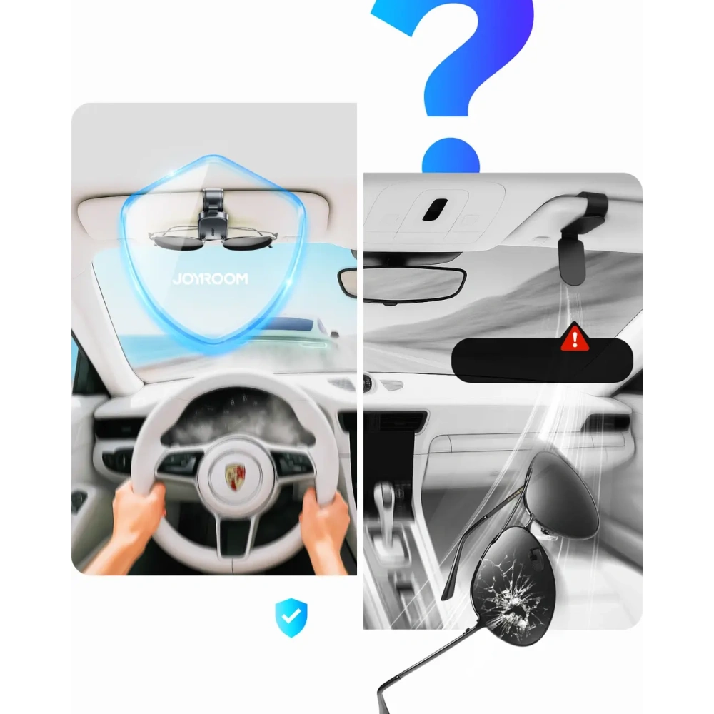 Uchwyt na okulary Joyroom JR-ZS511 na osłonę przeciwsłoneczną z klipsem magnetycznym czarny