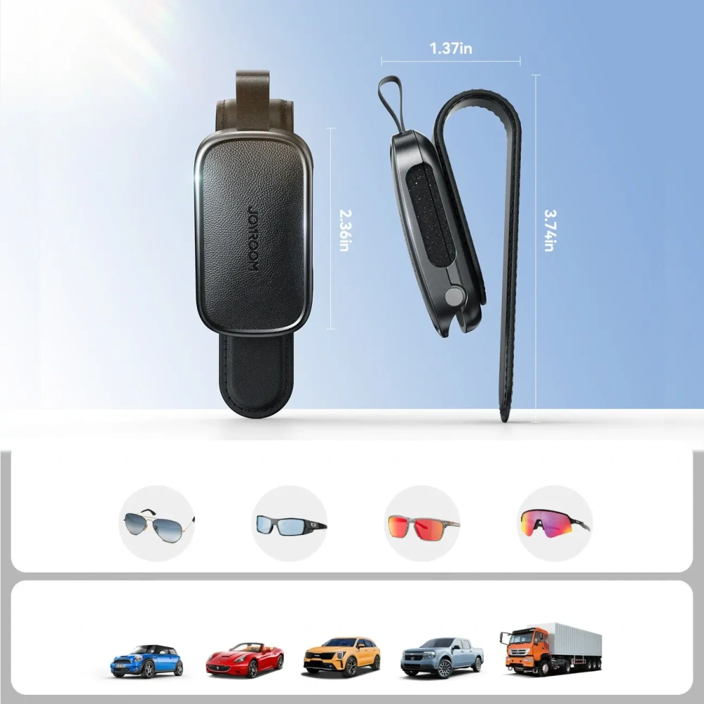 Uchwyt na okulary Joyroom JR-ZS511 na osłonę przeciwsłoneczną z klipsem magnetycznym czarny