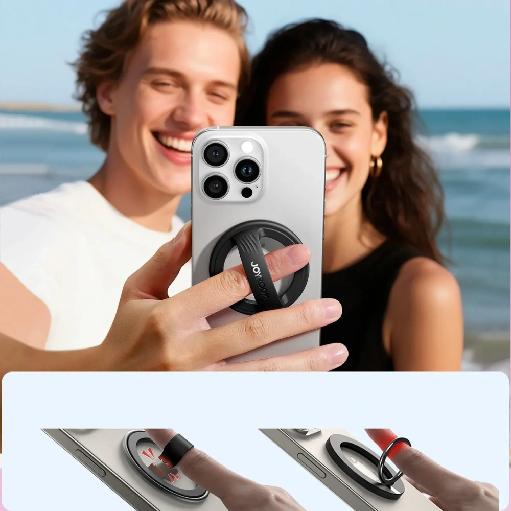 Pierścien magnetyczny na palec Joyroom JR-ZS500 kompatybilny z MagSafe czarny