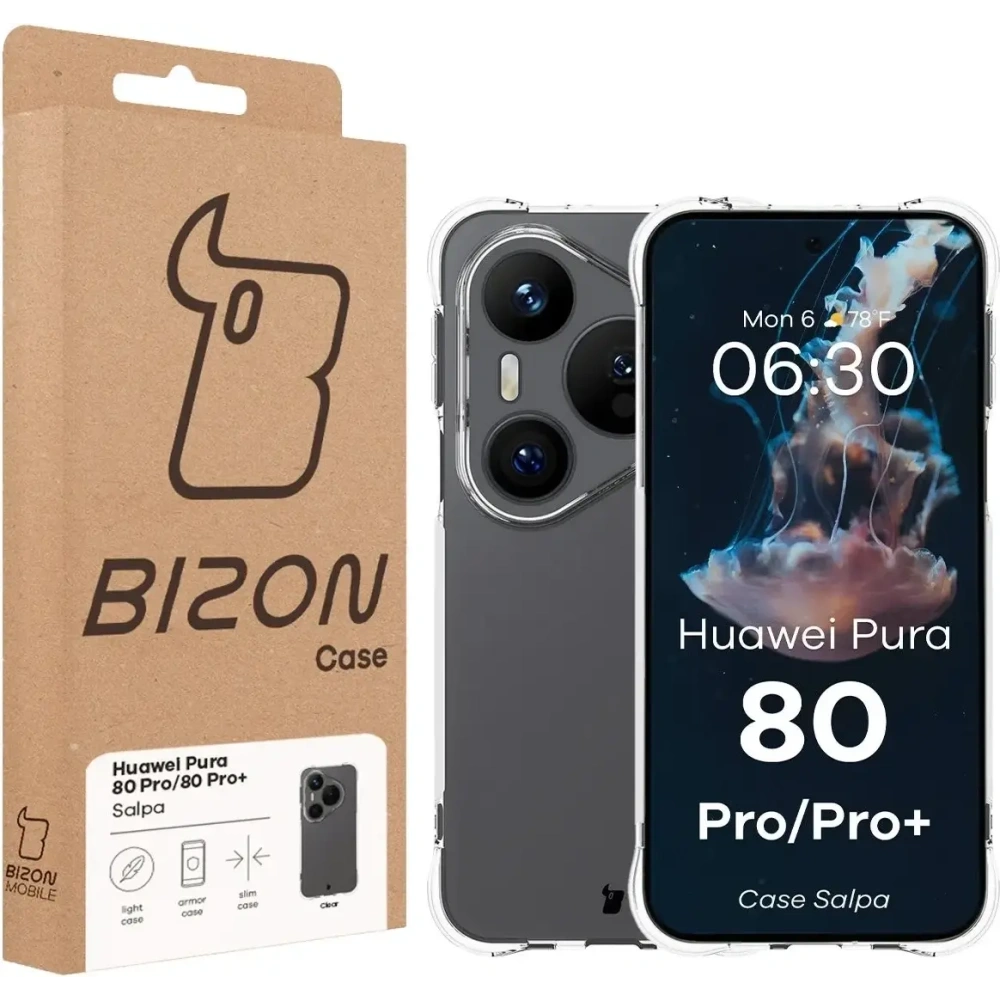 Elastyczne etui Bizon Case Salpa do Huawei Pura 80 Pro / Pro Plus przezroczyste