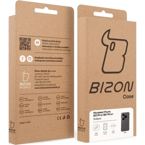Elastyczne etui Bizon Case Salpa do Huawei Pura 80 Pro / Pro Plus przezroczyste