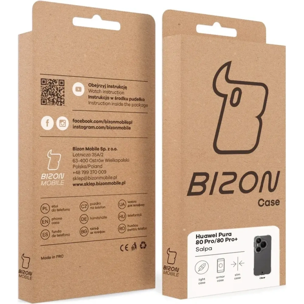 Elastyczne etui Bizon Case Salpa do Huawei Pura 80 Pro / Pro Plus przezroczyste