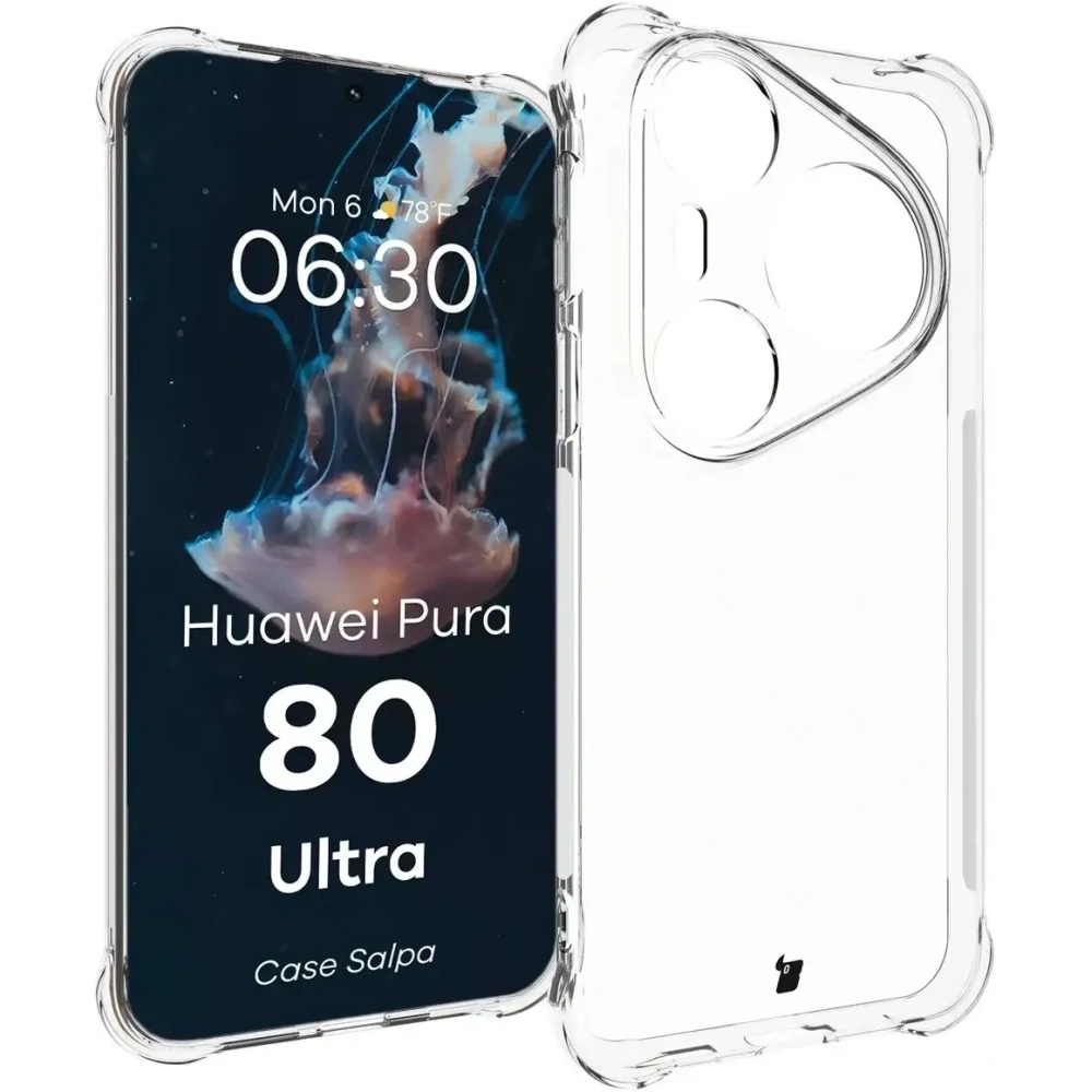 Elastyczne etui Bizon Case Salpa do Huawei Pura 80 Ultra przezroczyste