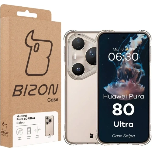 Elastyczne etui Bizon Case Salpa do Huawei Pura 80 Ultra przezroczyste