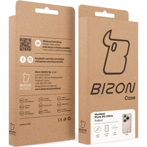 Elastyczne etui Bizon Case Salpa do Huawei Pura 80 Ultra przezroczyste