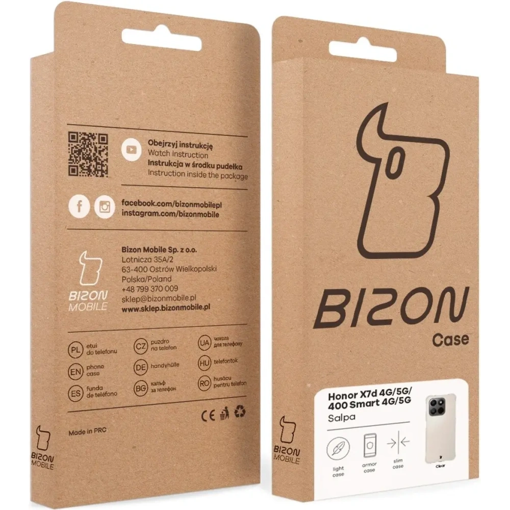 Elastyczne etui Bizon Case Salpa do Honor X7d / Honor 400 Smart przezroczyste