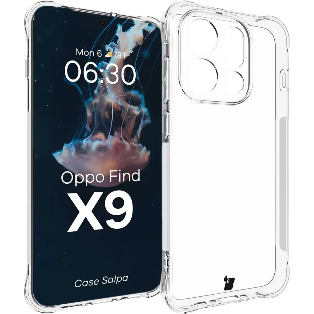 Elastyczne etui Bizon Case Salpa do Oppo Find X9 przezroczyste