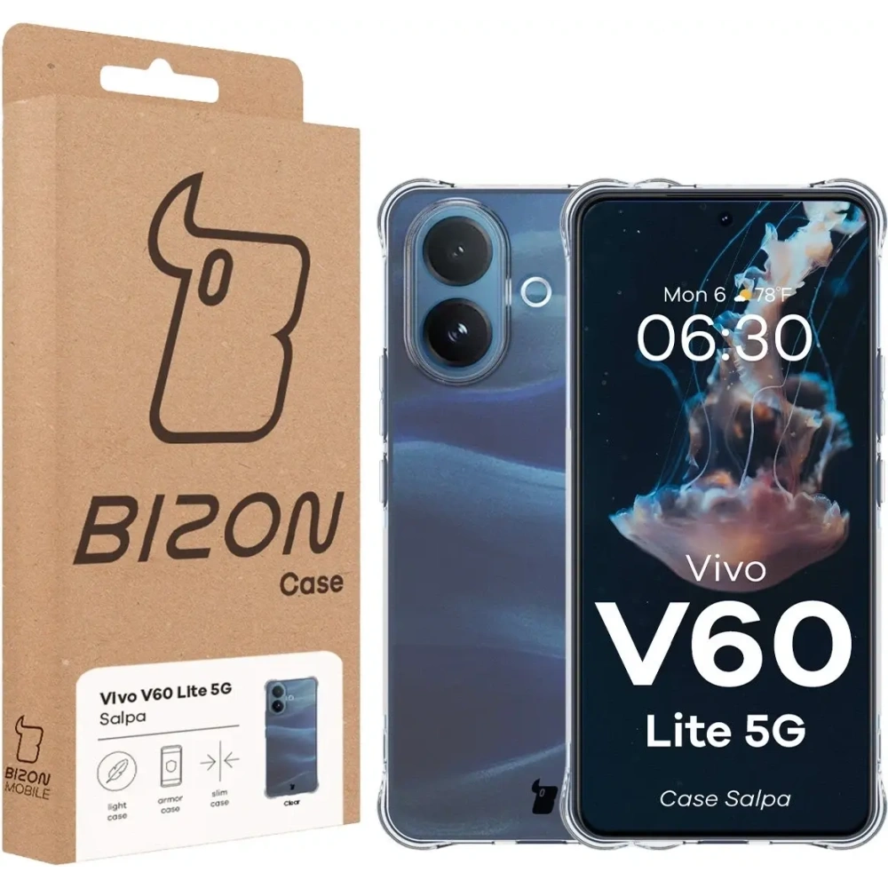 Elastyczne etui Bizon Case Salpa do Vivo V60 Lite 5G przezroczyste