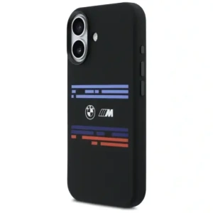 Etui BMW M Silicon Horizontal Line MagSafe do Apple iPhone 17 czarny