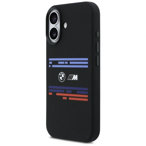 Etui BMW M Silicon Horizontal Line MagSafe do Apple iPhone 17 czarny