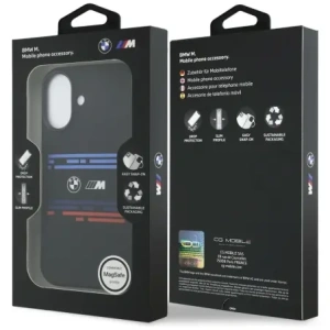 Etui BMW M Silicon Horizontal Line MagSafe do Apple iPhone 17 czarny
