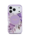 Etui Guess IML Flower & Tonal Circle MagSafe do Apple iPhone 17 Pro fioletowy