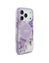 Etui Guess IML Flower & Tonal Circle MagSafe do Apple iPhone 17 Pro fioletowy