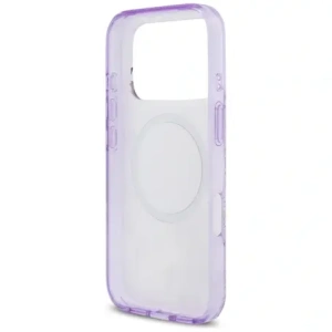 Etui Guess IML Flower & Tonal Circle MagSafe do Apple iPhone 17 Pro fioletowy