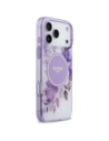 Etui Guess IML Flower & Tonal Circle MagSafe do Apple iPhone 17 Pro Max fioletowy