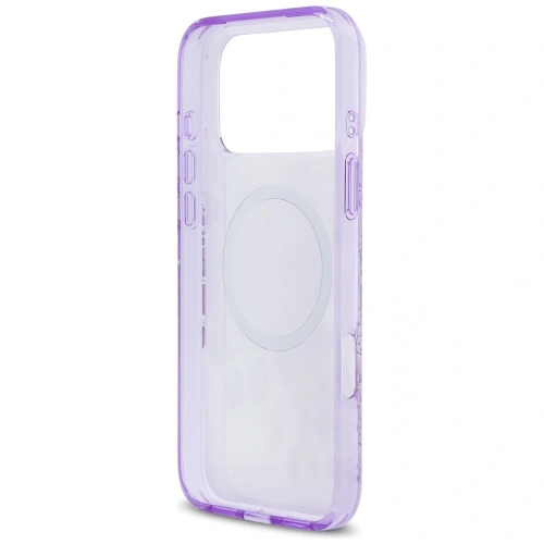 Etui Guess IML Flower & Tonal Circle MagSafe do Apple iPhone 17 Pro Max fioletowy