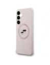 Etui Karl Lagerfeld Silicone Karl&Choupette Heads MagSafe do Samsung Galaxy S25 FE różowy