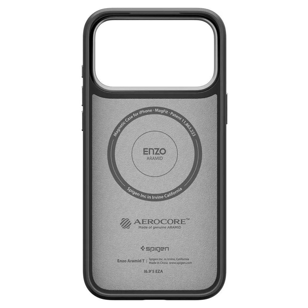 Etui Spigen Enzo Aramid T Mag MagSafe do Apple iPhone 17 Pro Max Black/silver