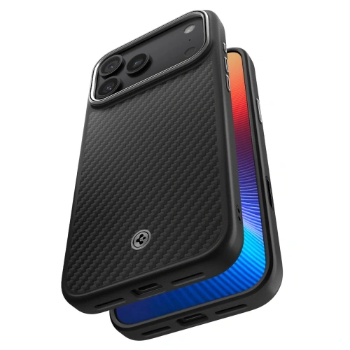 Etui Spigen Enzo Aramid T Mag MagSafe do Apple iPhone 17 Pro Max Black/silver