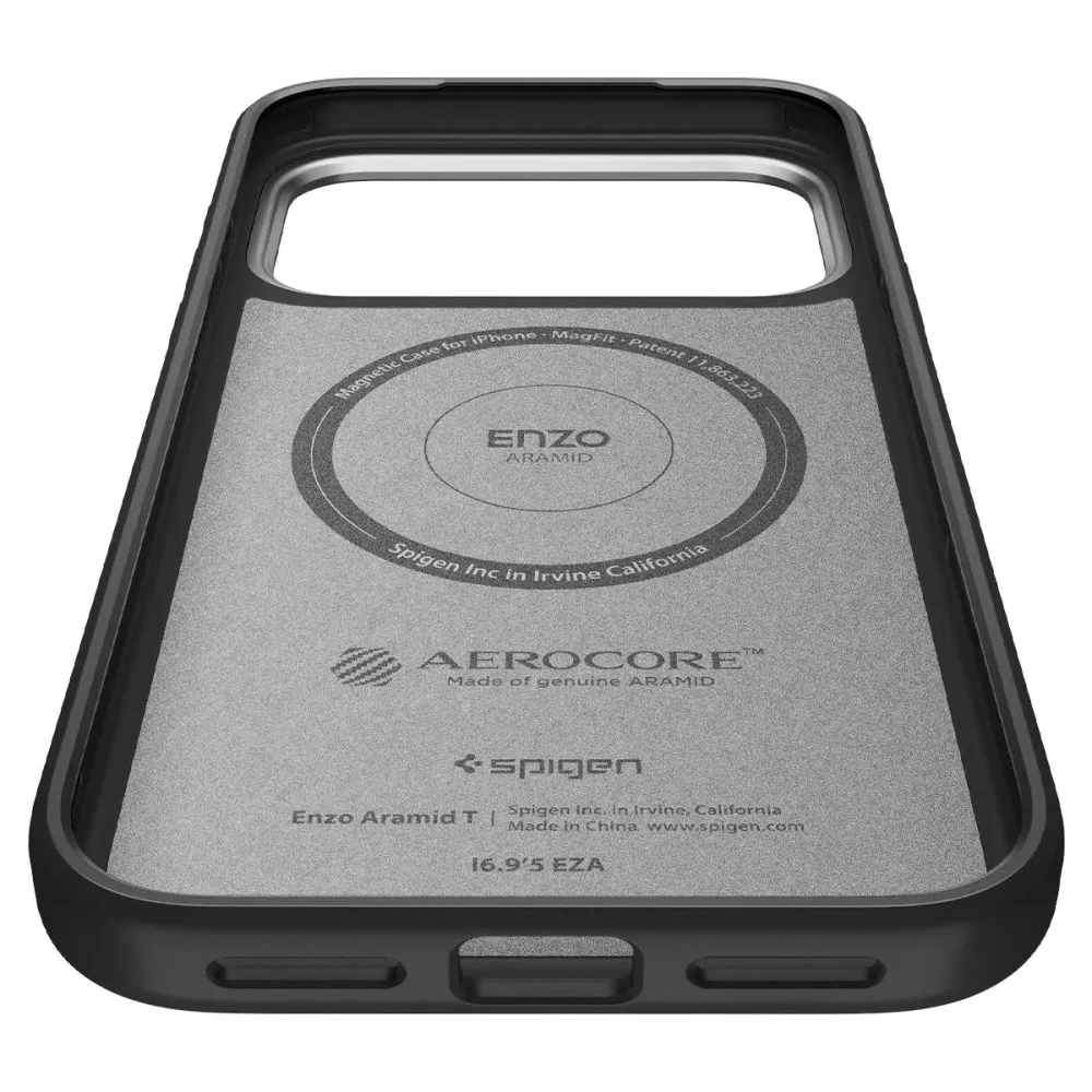Etui Spigen Enzo Aramid T Mag MagSafe do Apple iPhone 17 Pro Max Black/silver