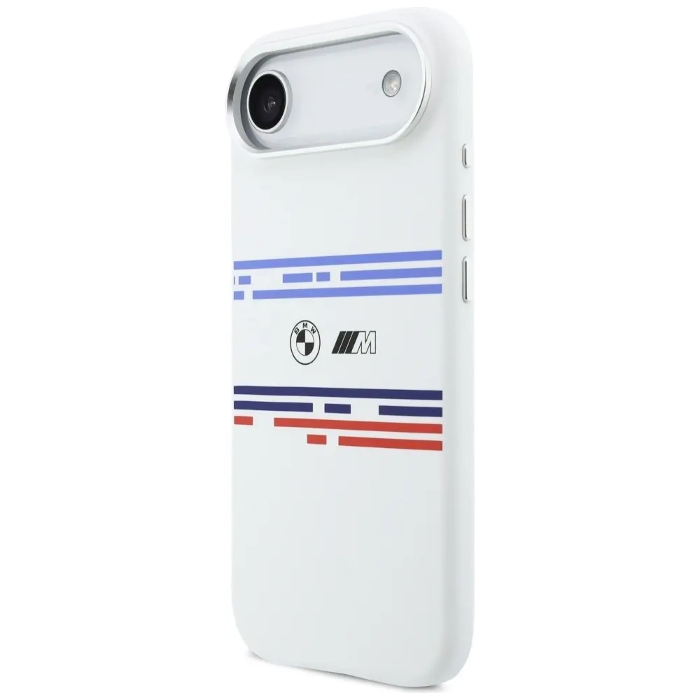 Etui BMW M Silicon Horizontal Line MagSafe do Apple iPhone Air biały