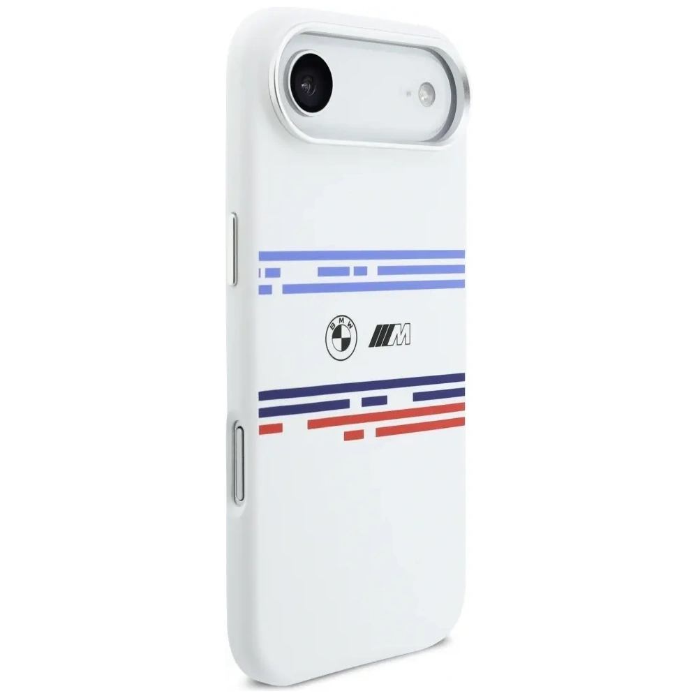 Etui BMW M Silicon Horizontal Line MagSafe do Apple iPhone Air biały