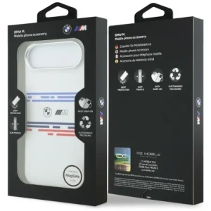 Etui BMW M Silicon Horizontal Line MagSafe do Apple iPhone Air biały