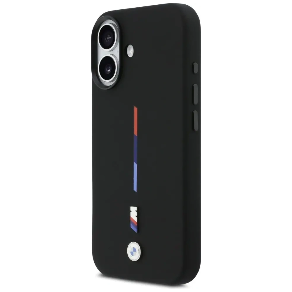 Etui BMW M Silicon Tricolor Line MagSafe do Apple iPhone 17 czarny