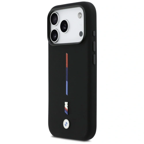 Etui BMW M Silicon Tricolor Line MagSafe do Apple iPhone 17 Pro czarny