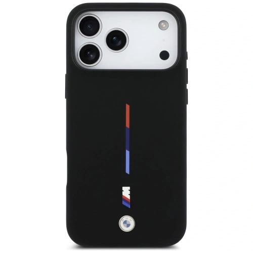 Etui BMW M Silicon Tricolor Line MagSafe do Apple iPhone 17 Pro Max czarny