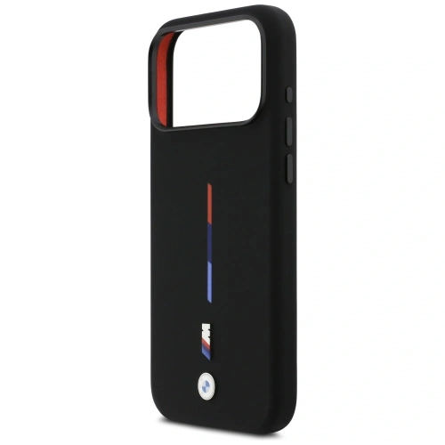Etui BMW M Silicon Tricolor Line MagSafe do Apple iPhone 17 Pro Max czarny